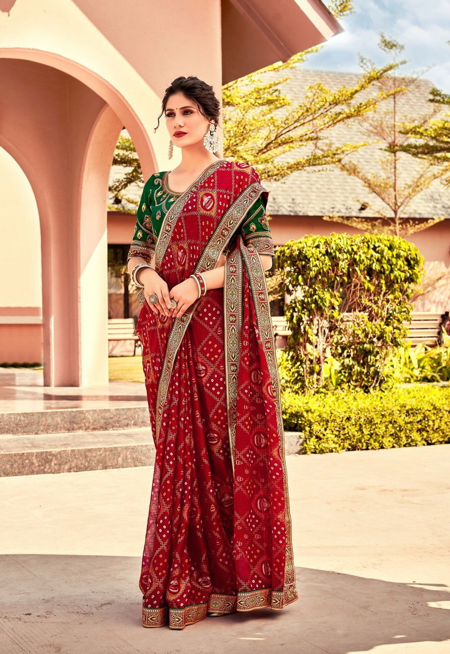 Mangalam Vol 2 By Stylewell Bandhej Wedding Sarees Catalog